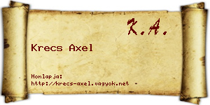 Krecs Axel névjegykártya